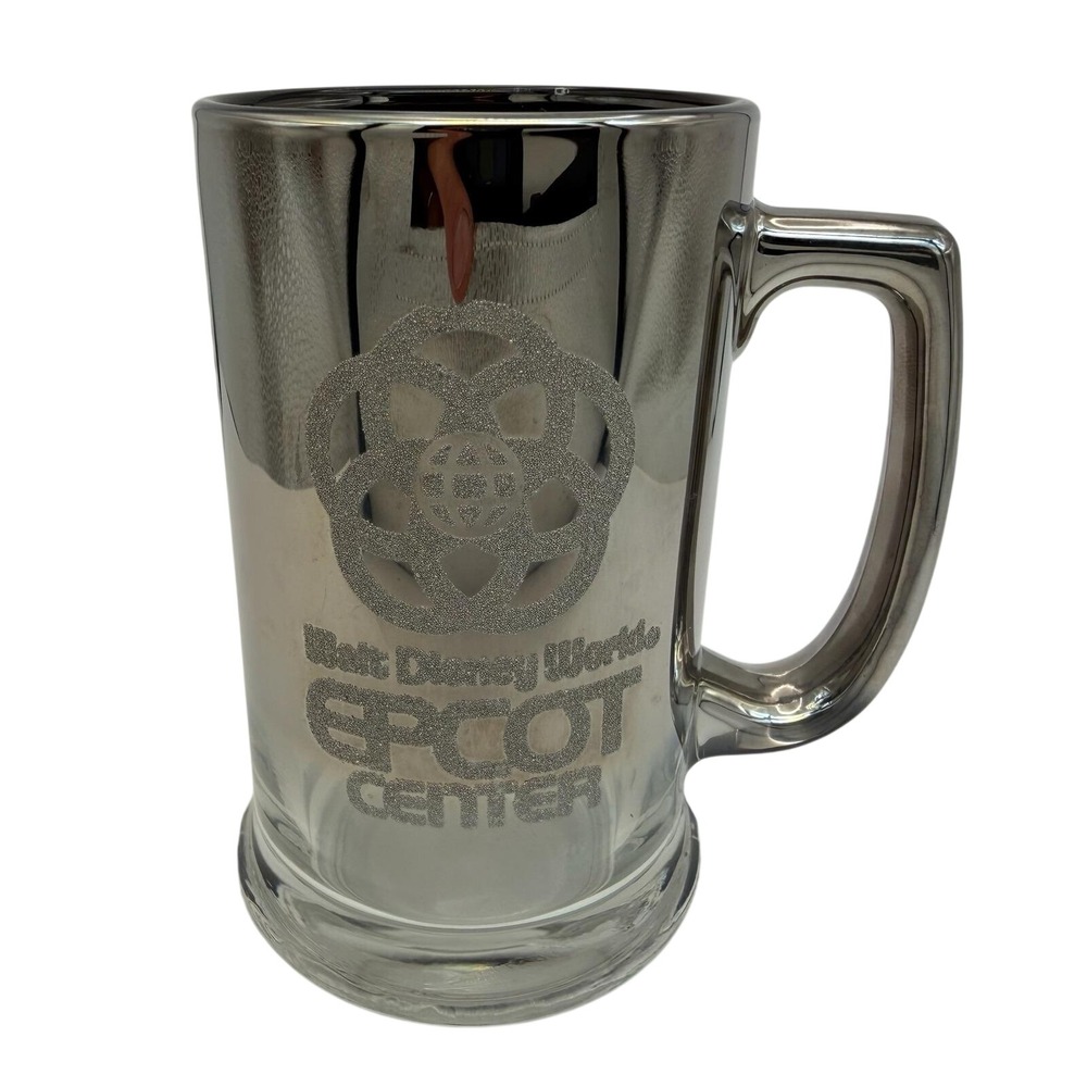 Vintage Walt Disney World EPCOT Center Smoked Glass Beer Mug‎ Stein